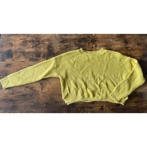 NWOT Mustard Yellow Crop sweater tops blouse Wild Fable Women's Medium